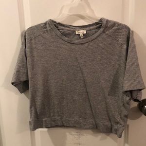 Black and white striped crop top